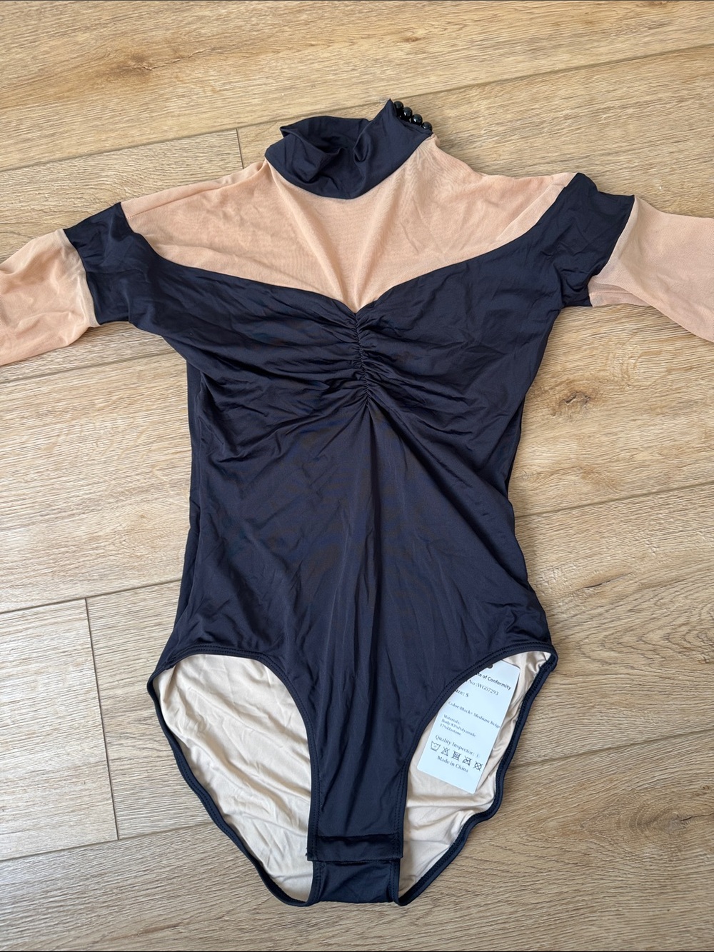 Two-Tone Black and Nude Dance Leotard